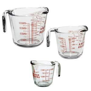Anchor Hocking 3 Piece Glass Measuring Cup Set