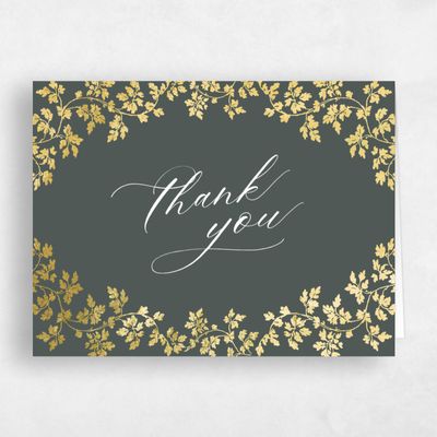 Green Rustic Wedding Thank You - Edera Landscape Foil