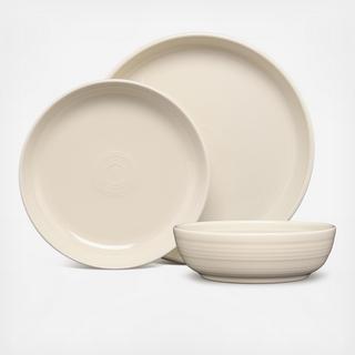 Bistro Coupe 3-Piece Place Setting with Salad Bowl, Service for 1
