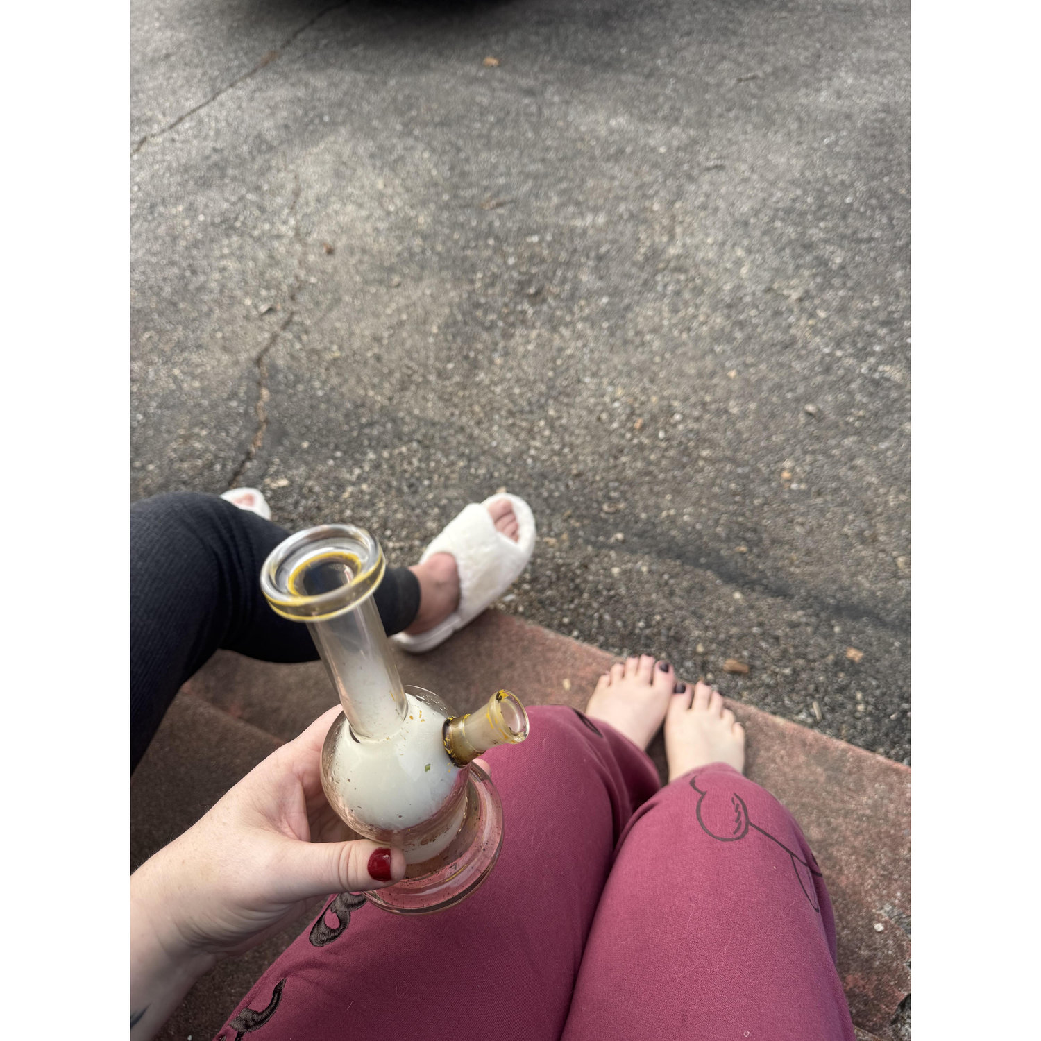 This was taken on our back stoop the morning of our elopement. This was probably one of my favorite moments that day. Just being together, Charlie in my fuzzy slippers.