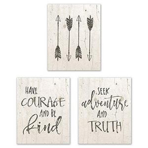 Have Courage And Be Kind, Seek Adventure And Truth, Bohemian Prints – Set of Three (3) Prints – Size 8”x10” – Unframed Prints – Matte Finish – Great addition to any Nursery Room