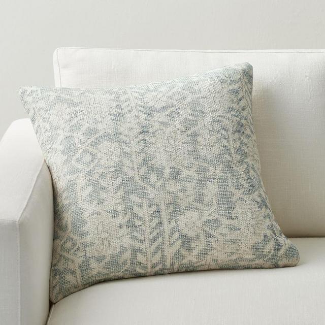 Gena Printed Pillow Color, 20" x 20", Chambray