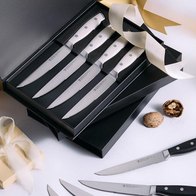 4-pc, Steak Knives - white