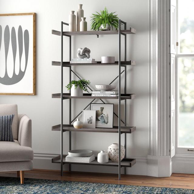 Castellon 68'' H x 36'' W Iron Etagere Bookcase
