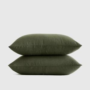 Linen Sham Set in Pine - Standard Size