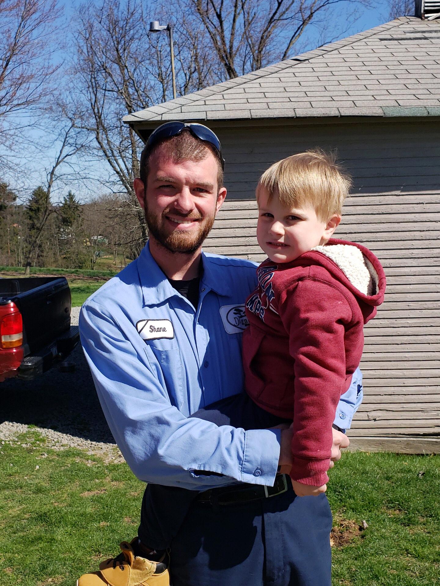 Daddy and Hudsen after asking bugs permission to marry mommy