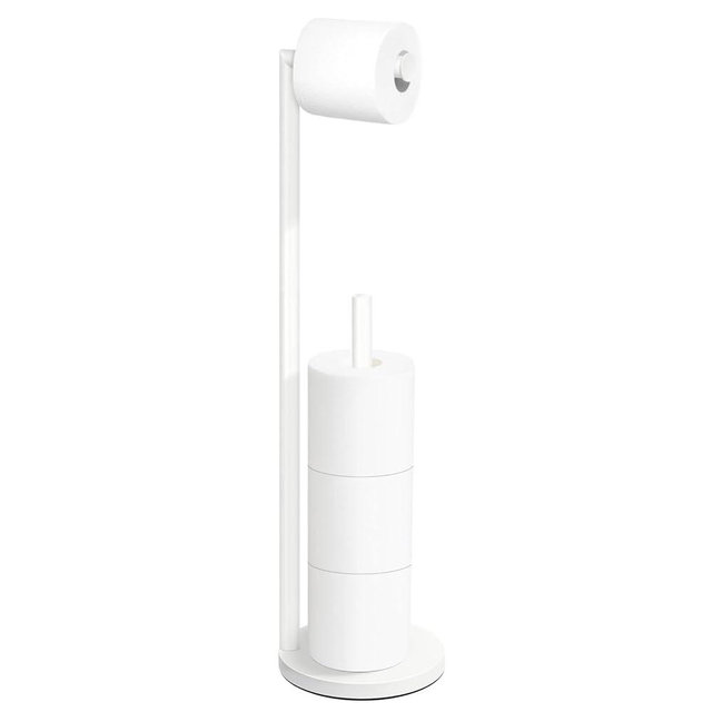 Toilet Paper Holder Stand,Toilet Paper Holder Free Standing,White Toilet Stand Holder for 4 Rolls,Toilet Paper Storage by Bathth