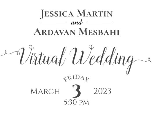 The Wedding Website of Jessica Martin and Ardavan Mesbahi