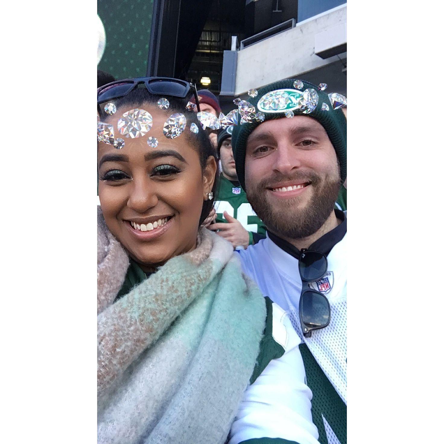 Jets game gifted by Aunt Teri & Uncle George.