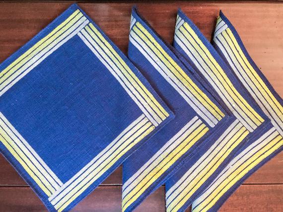 Linen Napkins. Casual napkins. zero waste. eco friendly living. block printed. eco friendly home. reusable lifestyle. striped napkins.