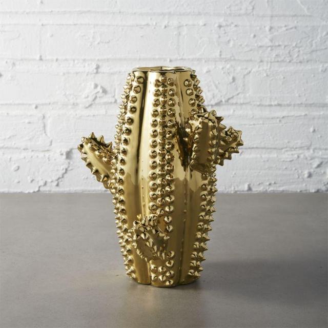 CB2 gold cactus vase