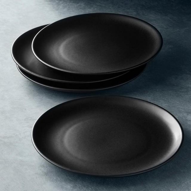 Open Kitchen by Williams Sonoma Matte Coupe Dinner Plates, Set of 4, Black