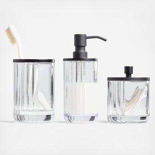 Ribbed Glass 3-Piece Bath Accessories Set