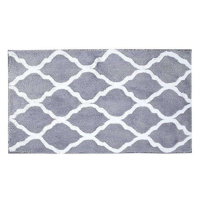 Pauwer Extra Large Bath Mats for Bathroom 47"x27.5" Microfiber Bathroom Rugs Non Slip Bath Rug Mat Machine Washable Grey