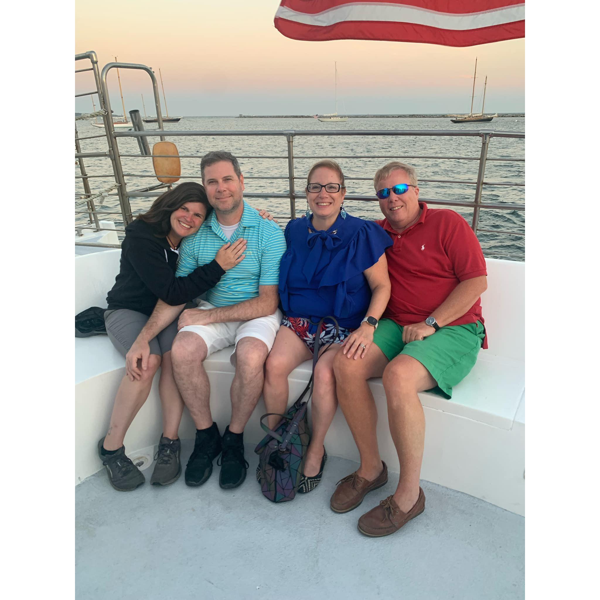 Sunset cruise with Hilary and Chuck - taken moments before Brian proposed!