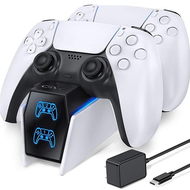 PS5 Controller Charger Station, PS5 Charging Station Compatible with DualSense Controller, OIVO Playstation 5 Dual Controller Charging Stand, Docking Station with Fast Charging AC Adapter