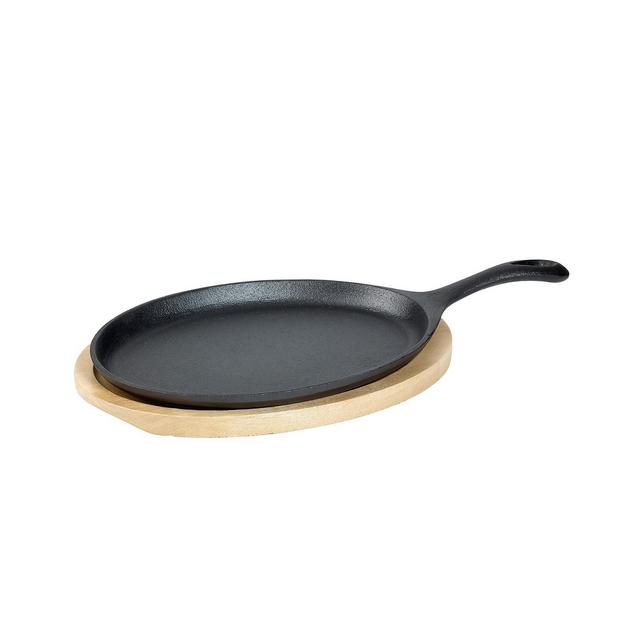 Basic Essentials 2 Piece Cast Iron Oval Fajita Plate