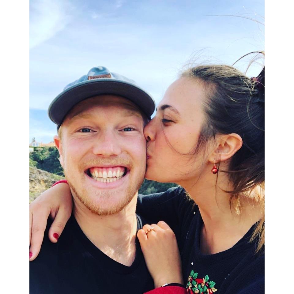 This was the selfie we took right after Andrew proposed!