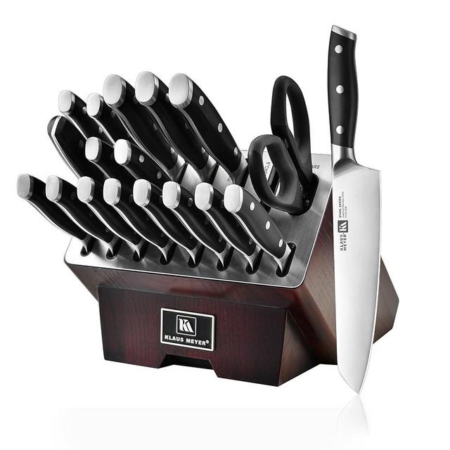 Klaus Meyer Stahl 19 Piece High Carbon Exclusive German Steel Knife Block Set (Black)