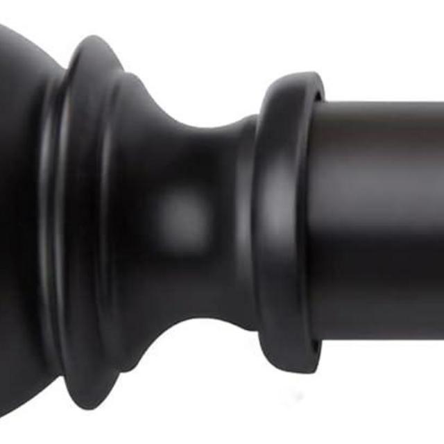 Curtain Rods for Windows 66 to 120, 1 Inch Black Curtain Rod Set, Heavy Duty Drapery Rods with Adjustable Curtain Rods, Outdoor Curtain Rod with Ball Finials, Room Divider Curtain Rod, 32"-120"