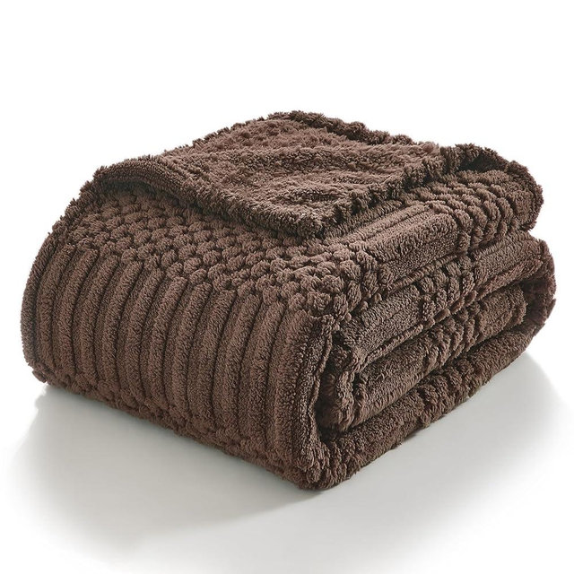 lifein Throw Blanket for Couch-Soft Boho Bed Throw Blanket, Brown Fleece Cute Tan Fluffy Lightweight Cozy Blanket for Spring(50x60,Brown)