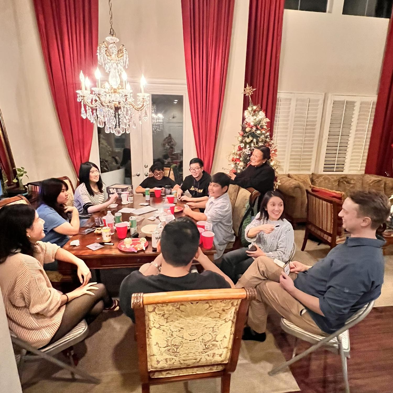 Getting competitive during game night over Thanksgiving with Suzette’s family.