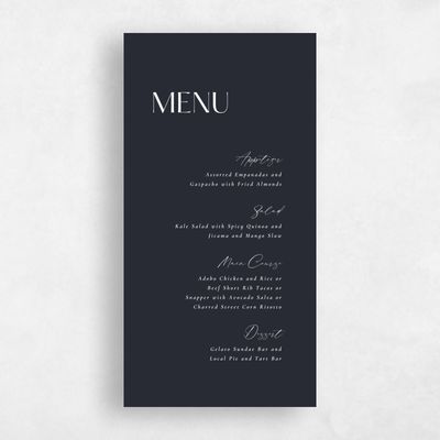 Black Wedding Menu - Sundell