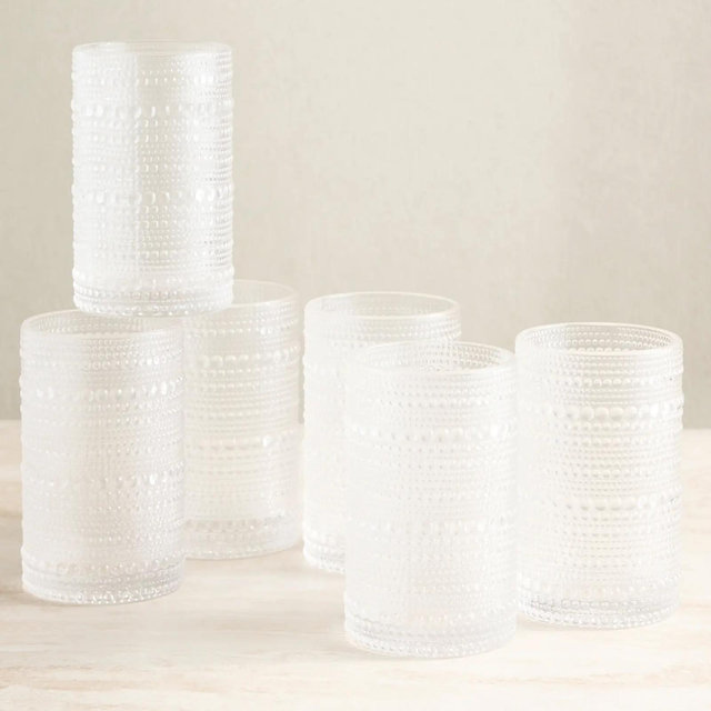 Jupiter Tall Glass Tumbler (Set of 6) - Clear