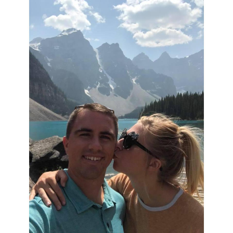 After Ryan Proposed, they visited Lake Moraine.