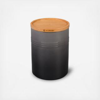 Large Canister with Wood Lid