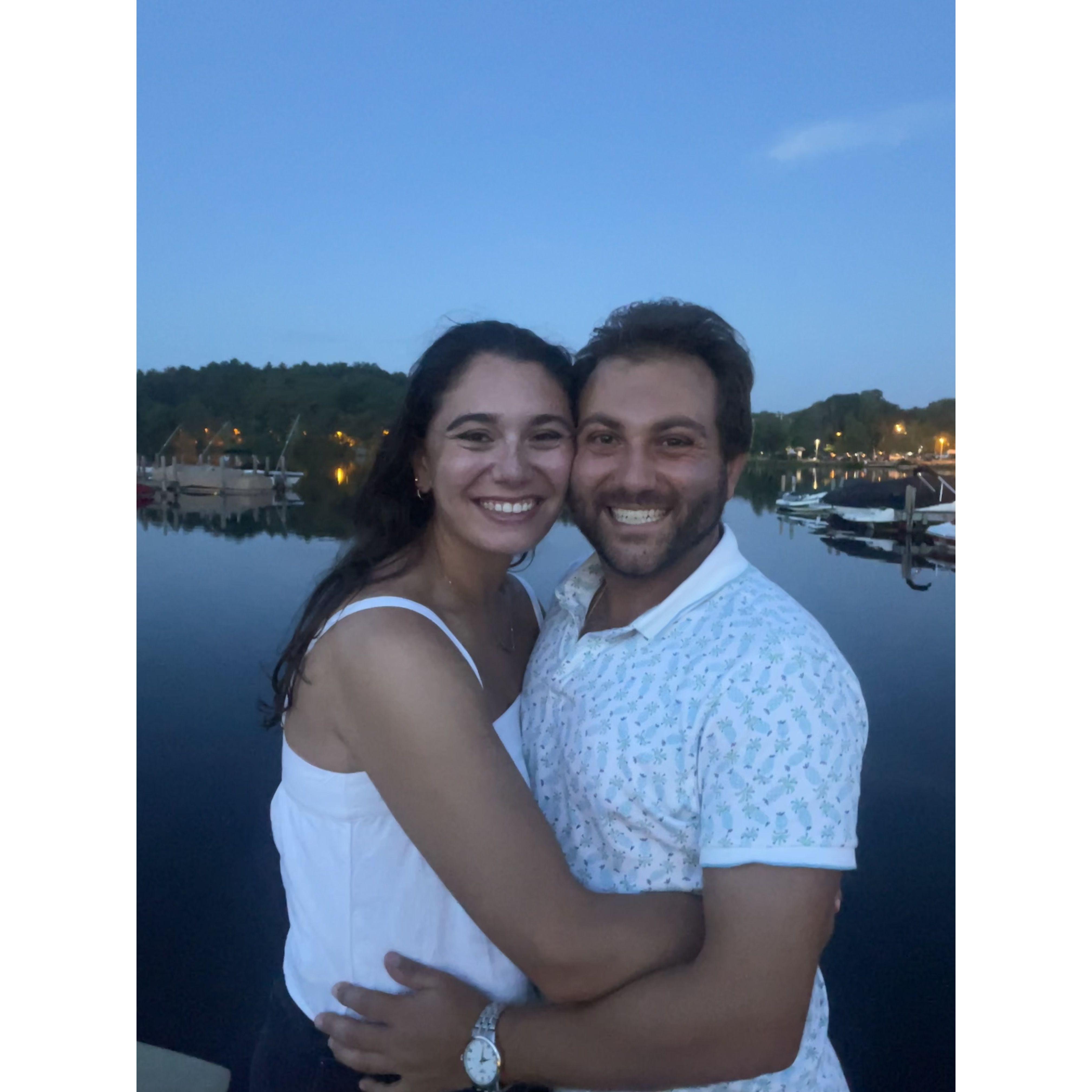 A summer night in Wolfeboro at Lara's favorite restaurant.