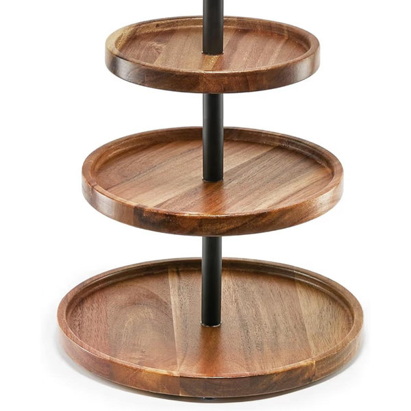 3 Tier Cupcake Stand, Farmhouse Rustic Tiered Serving Tray,3 Tier Serving Tray for Farmhouse Kitchen Decor, Wood Dessert Tray for Tea Party Wedding Server, Decorative Tiered Tray.