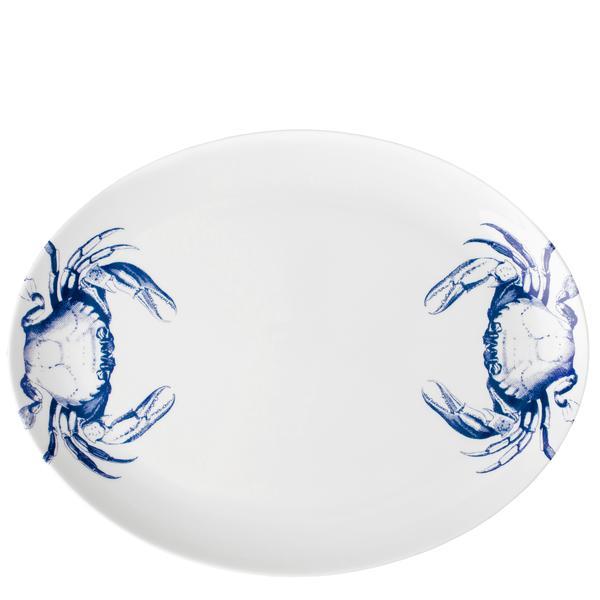 Crabs Blue Medium Oval Platter