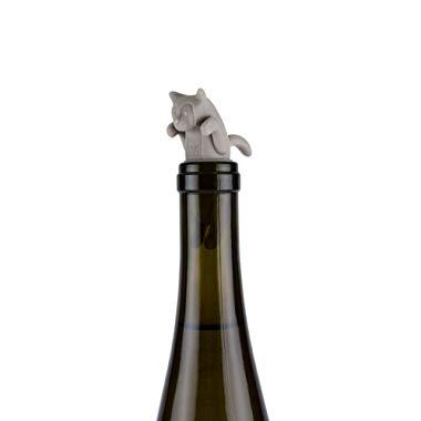 True Zoo Cat Bottle Stopper, One Size, Grey