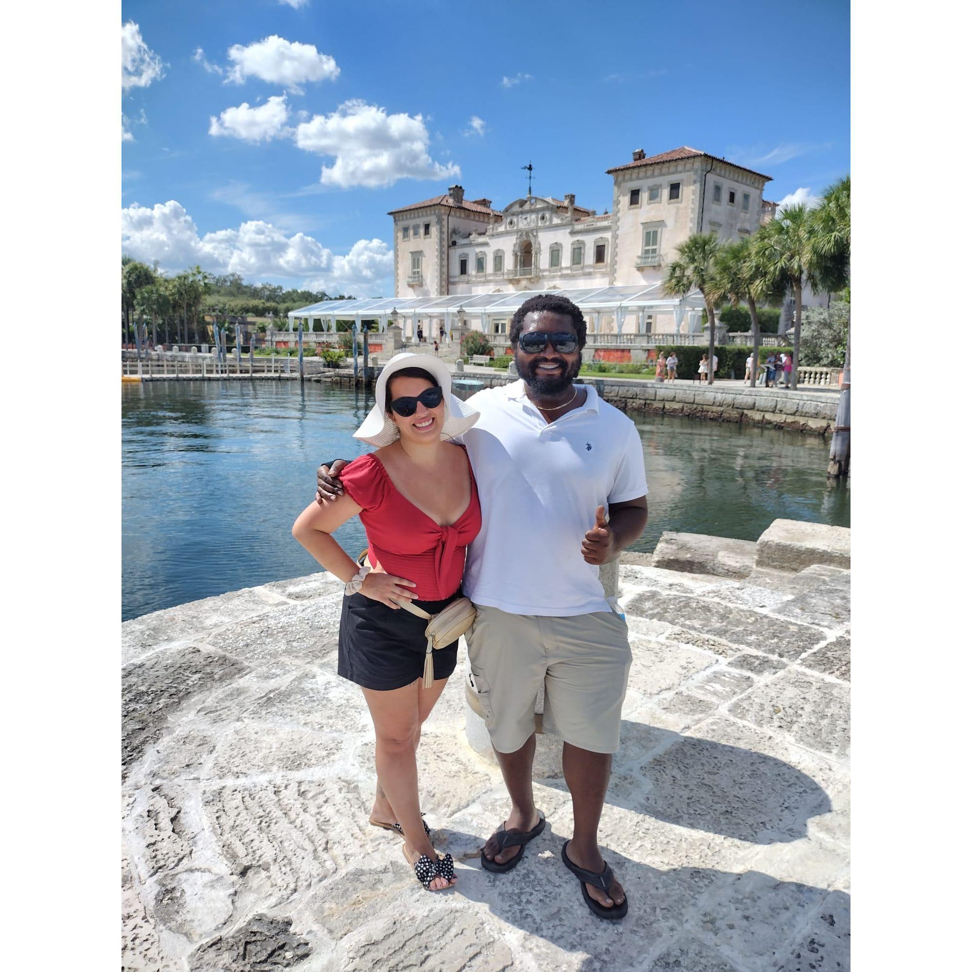 Our first time in Miami together, visiting Viscaya
