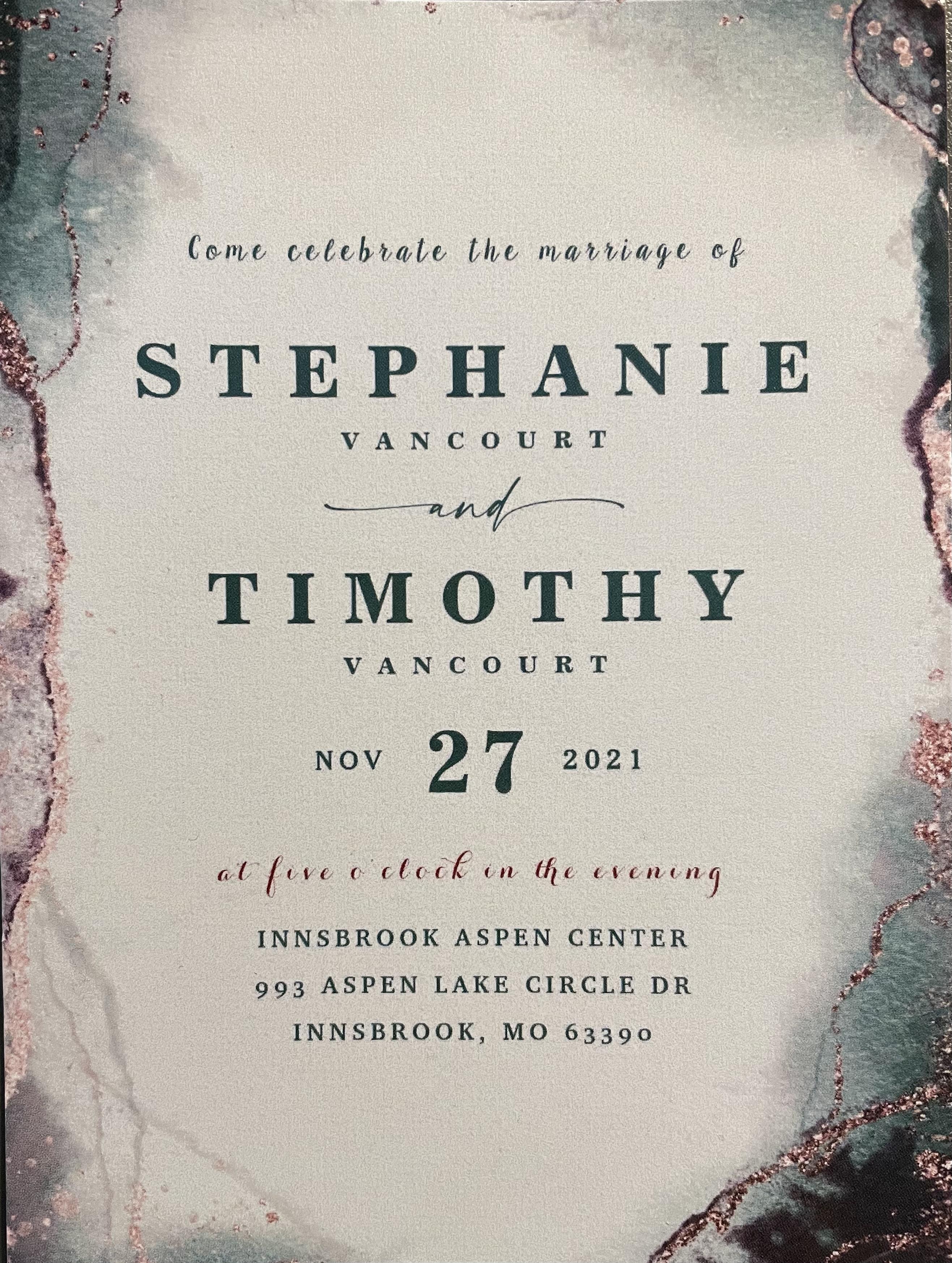 The Wedding Website of Stephanie VanCourt and Tim VanCourt