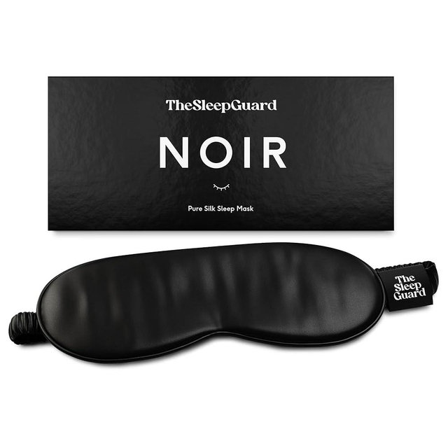 TheSleepGuard Pure Silk Sleep Mask [100% 6A Mulberry Silk, 22 Momme] Light Blocking Travel Essentials. Eye Masks for Sleeping. Black Oeko-Tex Blindfold. Eye Covers for Men & Women