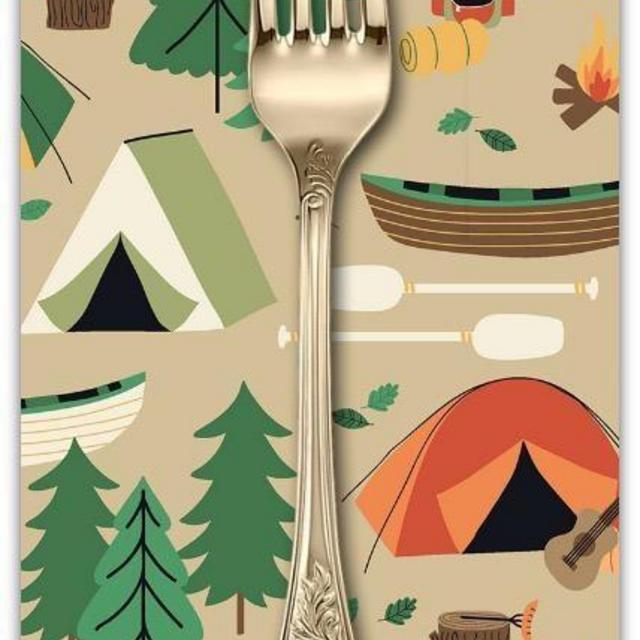 Camping Crew, Campground in Bark, Dinner Napkin