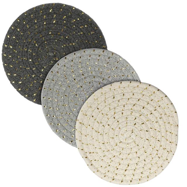 Hot Pads for Kitchen Thick Trivets Set of 3