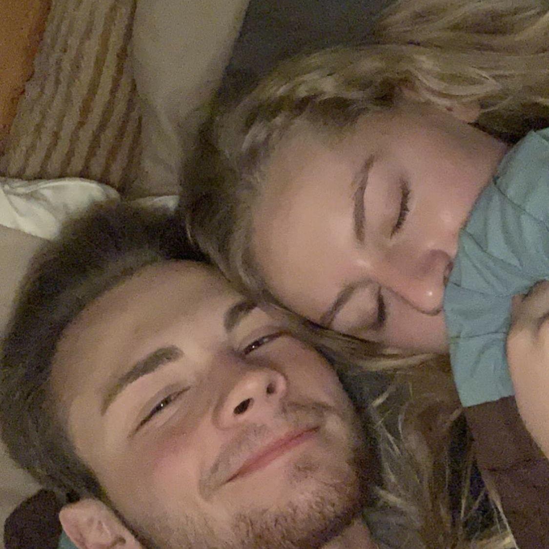 The day before we started dating! AJ spent his last days in TX waiting for Rebecca to get out of the hospital and then sitting with her during her concussion.
