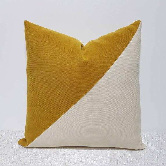mustard yellow and cream pillows pillows