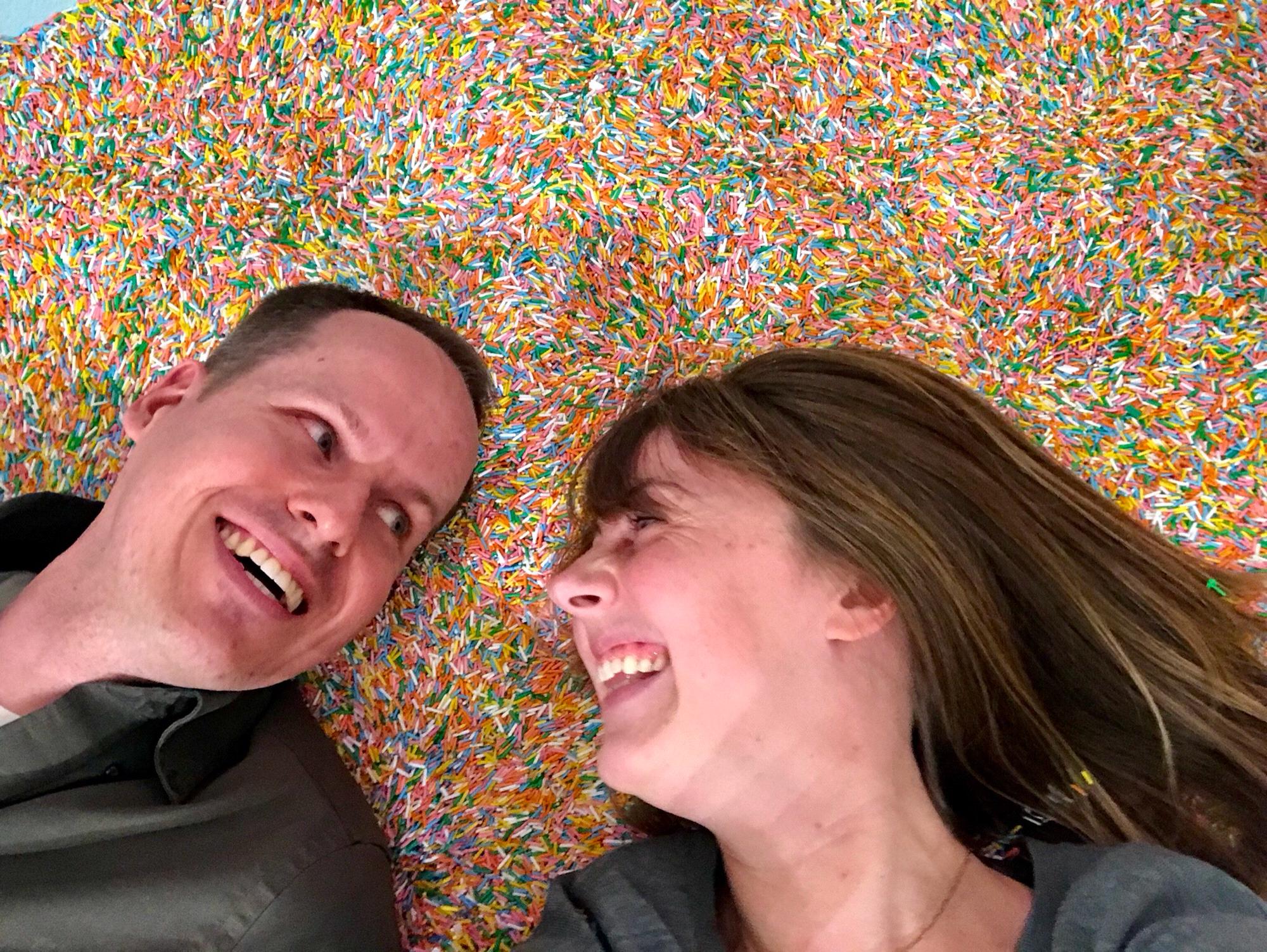 Just a casual pool of sprinkles at the Museum of Ice Cream.