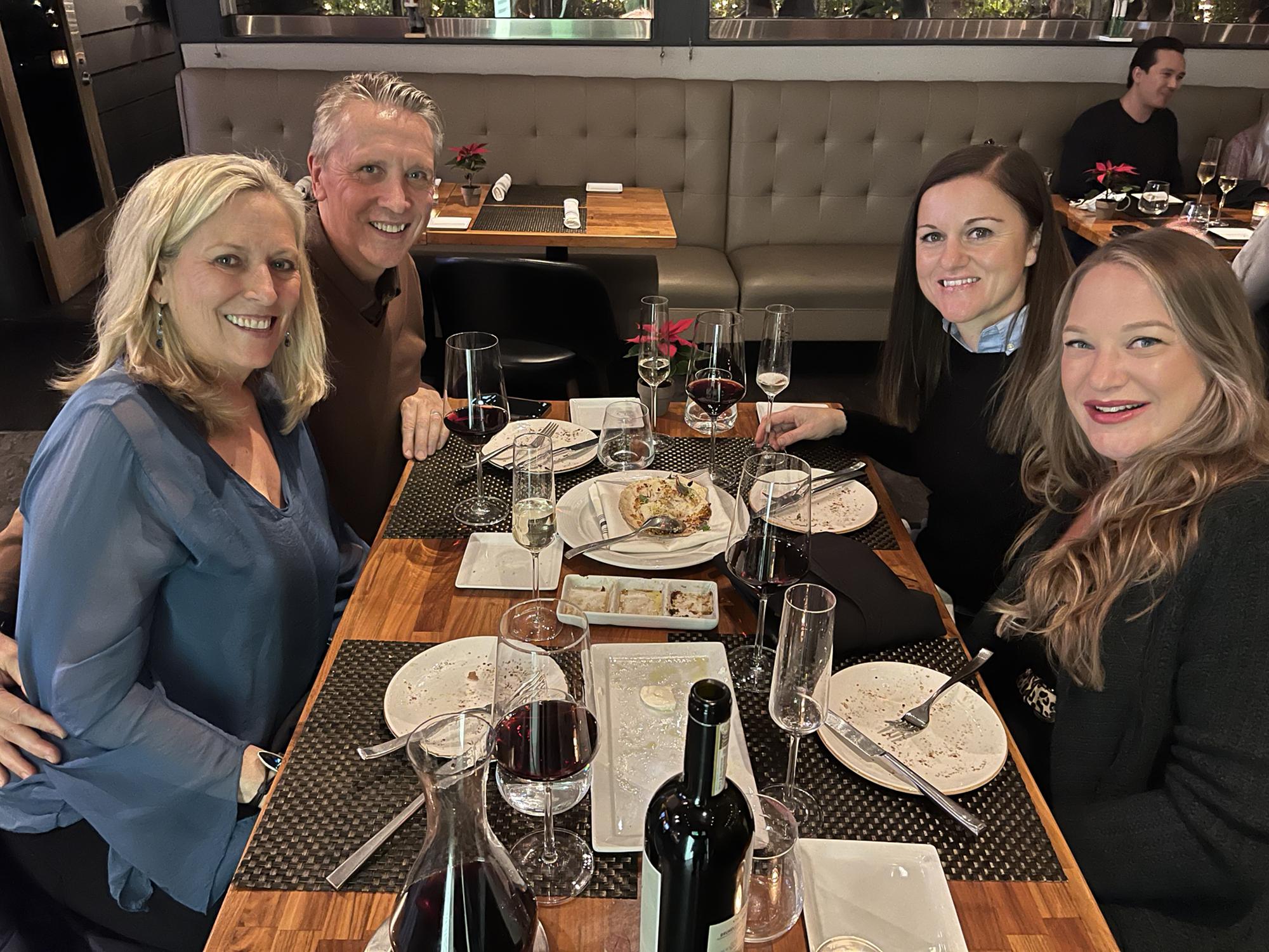 Birthday dinners with Cindy and Lyle.