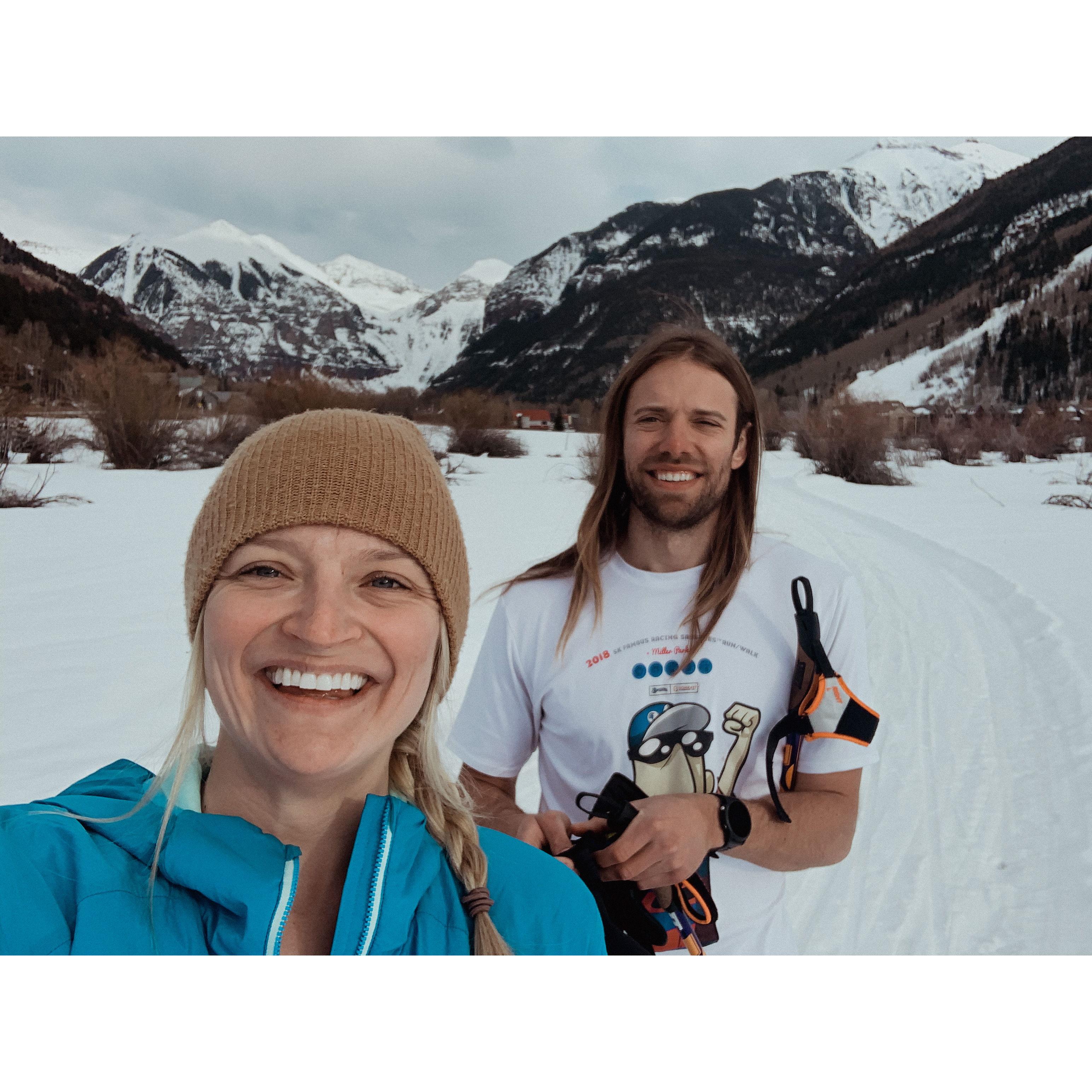 Cross country skiing in Telluride, CO