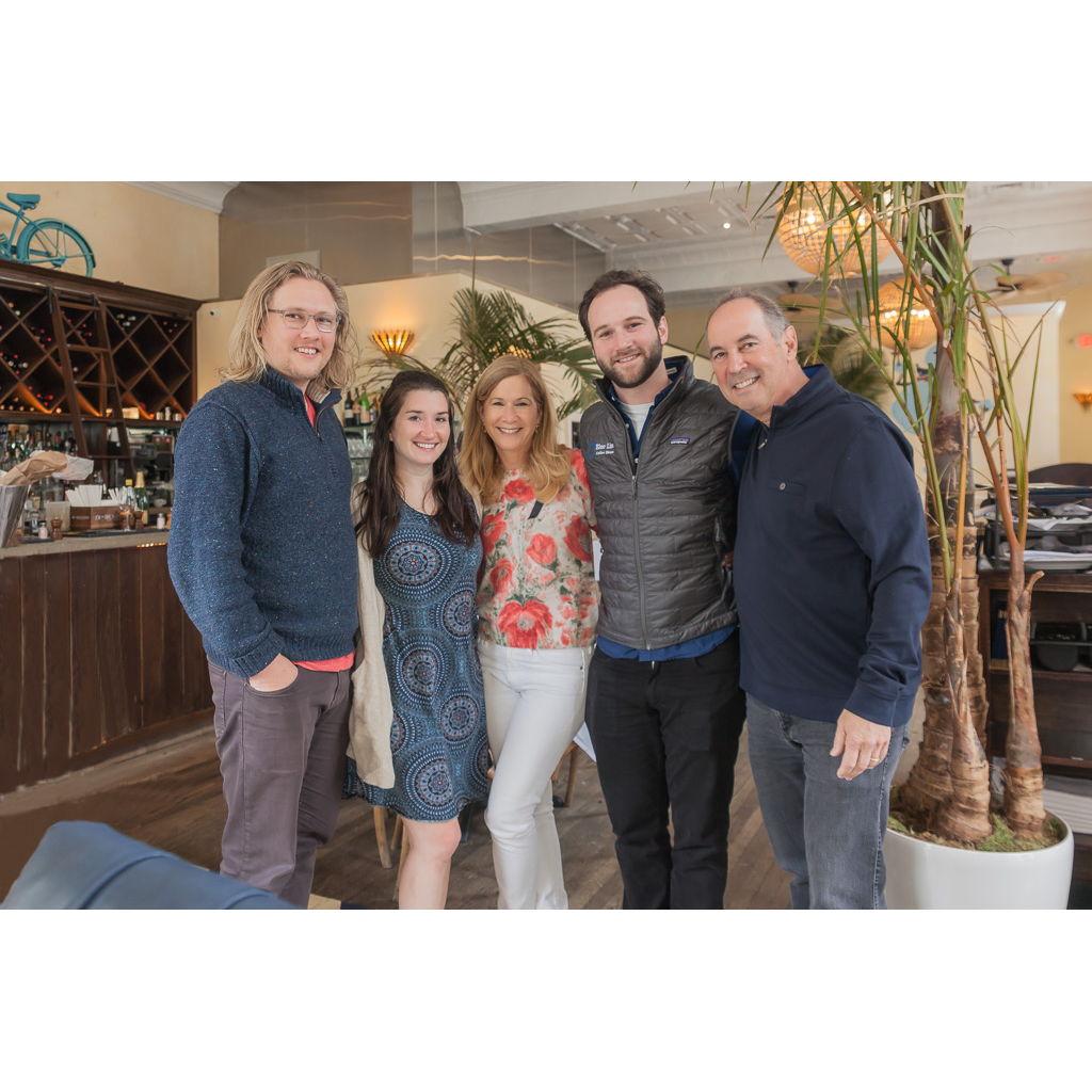 With Sam's parents, Susan and Hal, and her brother, David.