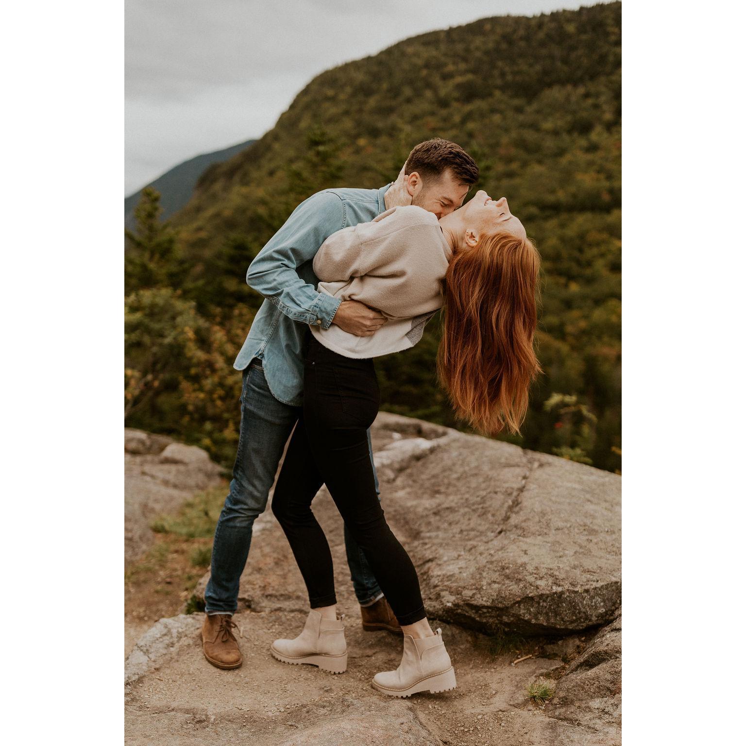 Engagement photoshoot in Crawford Notch NH, 2021