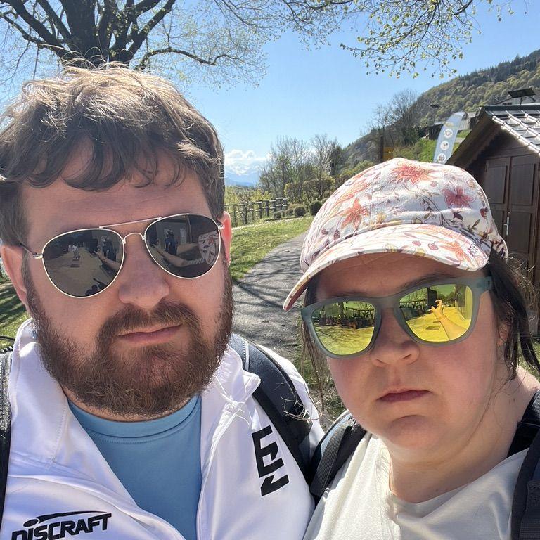 Bonus photo from Visit #5 to show that we're cool and can rock sunglasses on our hike in the Alps 😎