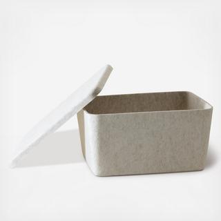The Sculpted Wide Bin with Lid, Set of 3