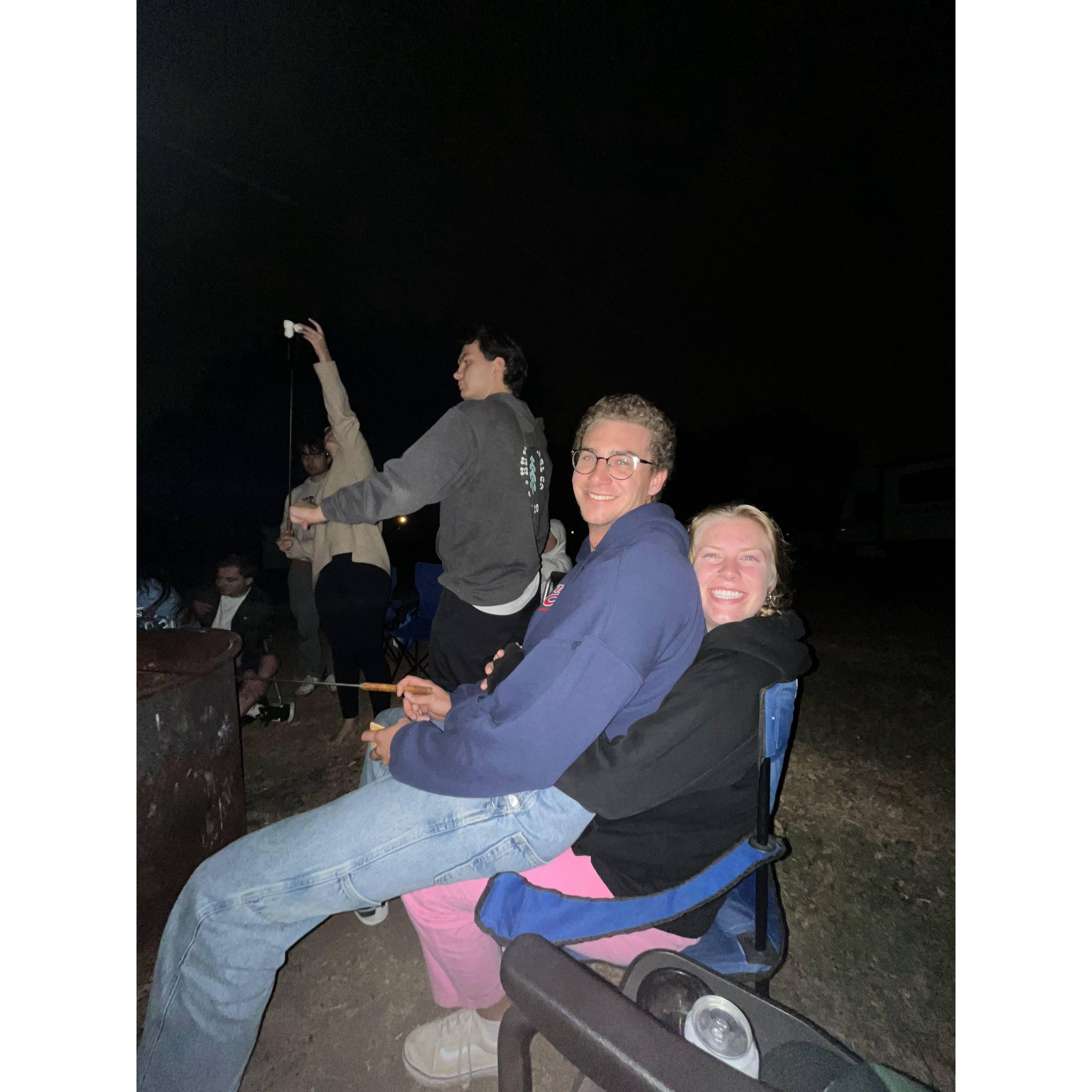 sitting around the campfire