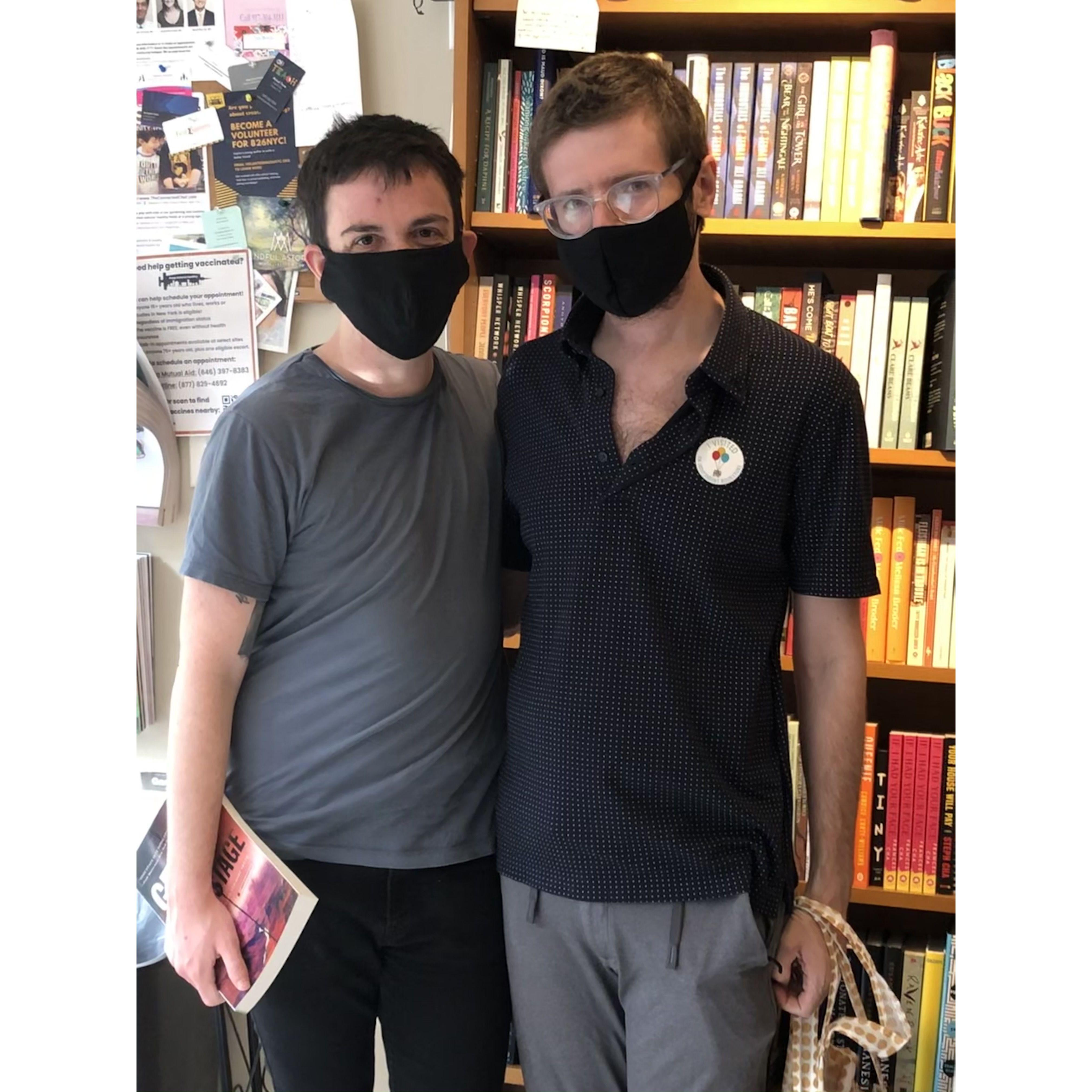 Our first post-vaccine date! at the Astoria Bookshop
